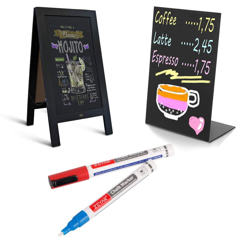 ZEYAR Liquid Chalk Marker-Wet Erase Marker, 24 Colors, 1.2mm Fine Tip for Detailed Drawing, Writes on Nonporous Chalkboards, Bistro Boards, Windows, Plastic and more (24 Colors) - Image 5